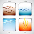 The four elements: earth, water, air and fire Royalty Free Stock Photo