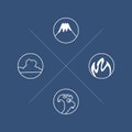 Four elements icons, Fire, Air, Water, Earth symbols. Nature Elemental Symbol Royalty Free Stock Photo