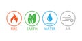 Four elements symbol. Vector illustration, flat design