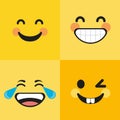 four emoticons smiling