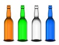 Four empty beer bottles