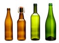 Four empty bottles isolated Royalty Free Stock Photo