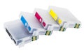 Four empty refillable cartridges for colour inkjet printe