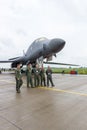 A four-engine supersonic variable-sweep wing, jet-powered heavy strategic bomber Rockwell B-1B Lancer. Royalty Free Stock Photo