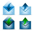 Four envelope icons