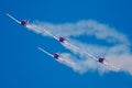 Four Eqstra Harvards in formation approach head on Royalty Free Stock Photo