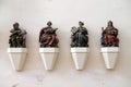 Four evangelists, statues in the Franciscan Church in Rothenburg ob der Tauber, Germany Royalty Free Stock Photo