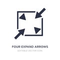 four expand arrows icon on white background. Simple element illustration from UI concept Royalty Free Stock Photo