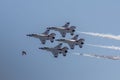 Four F-16 usaf Thunderbirds flying in the diamond formation Royalty Free Stock Photo