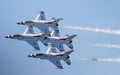 Four F-16 usaf Thunderbirds flying in the diamond formation Royalty Free Stock Photo