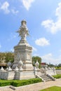 Four face white elephant statue on the Ratchadamnoen-klang road Royalty Free Stock Photo