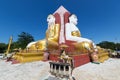 Four Faces of Buddha, Kyaikpun Buddha, Bago, Myanmar. Royalty Free Stock Photo