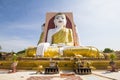 Four Faces of Buddha at Kyaikpun Buddha, Bago, Myanmar Royalty Free Stock Photo