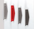 Four feedback buttons. Colorfully ribbons in modern design. Four