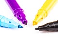 Four felt-tip pens with CMYK primary colors Royalty Free Stock Photo