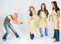 Four Female Cooks in Aprons Royalty Free Stock Photo