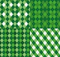 Festive Irish Tartan Diamond Seamless pattern for St Patrick`s Day