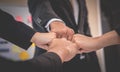 Four Fist bump in meeting for team concept Royalty Free Stock Photo