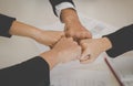 Four Fist bump in meeting for team concept Royalty Free Stock Photo