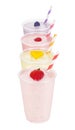 Four Flavors of Fruit Yogurt Smoothies Royalty Free Stock Photo