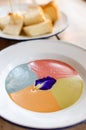 Four flavors steamed custard serve with steamed bread