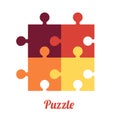 Four Folded Puzzles. Smart logo and symbol of logic
