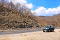 Four by four vehicle in the chirundu escarpment in zambia