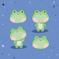 four frogs set