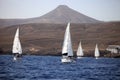 Four fully crewed yachts out sailing