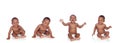 Four funny african baby sitting on the floor Royalty Free Stock Photo