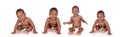 Four funny african baby sitting on the floor Royalty Free Stock Photo