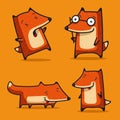 Four funny foxes