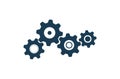 Four gears icon. technology sign and machine mechanisms isolated vector image