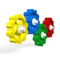 Four Gears Working Together Royalty Free Stock Photo