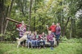 Four generations family reunion party portrait