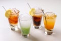 Four glass of Indonesia style assorted sweet drinks