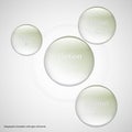 Four glass rings template with light background