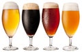 Four glasses with different beers. Royalty Free Stock Photo