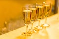 four glasses with sparkling wine Royalty Free Stock Photo