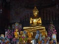 Four gold buddha statue from holiday travel