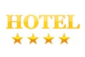 Four Golden Stars Hotel Sign. 3d Rendering