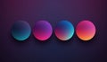 Four gradient circles on dark background abstract Royalty Free Stock Photo