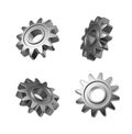 Four gray gears over white background Royalty Free Stock Photo