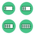 Four green battery Icon. Royalty Free Stock Photo