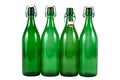 Four green bottles Royalty Free Stock Photo