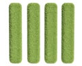 Four green grass rectangles