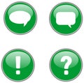 Four green web icons