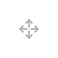 Four grey arrows point out from the center. Expand Arrows icon Royalty Free Stock Photo