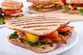 Four grilled chicken sandwiches Royalty Free Stock Photo
