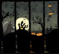 Four Halloween banners Royalty Free Stock Photo